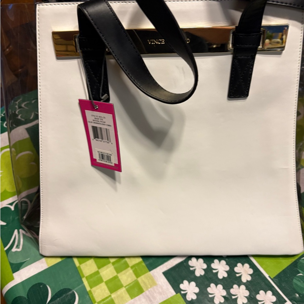 Vince Camuto Black and White Tote Bag